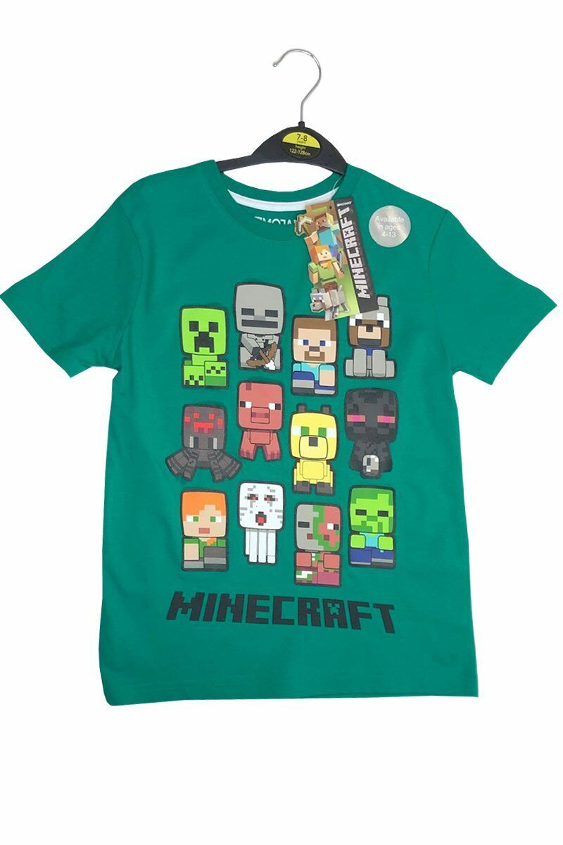 Boys Girls Minecraft T Shirt Top Creeper Gamer Tshirt Juliaellietate