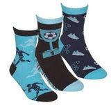 3 Pairs Boys Girls Socks Fast Food Football Dinosaurs Camo Gamer Gaming