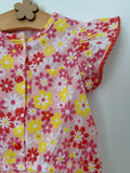 Girls Mothercare Playsuit Flowers Pom Pom Hems Shorts Summer Holiday Baby Romper