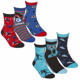 3 Pairs Boys Girls Socks Fast Food Football Dinosaurs Camo Gamer Gaming