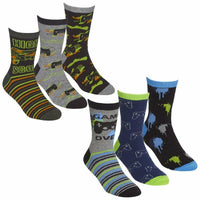 3 Pairs Boys Girls Socks Fast Food Football Dinosaurs Camo Gamer Gaming