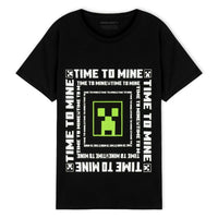 Boys Minecraft Black T-Shirt Kids Gamer Short Sleeve Top Age 5-8 Years