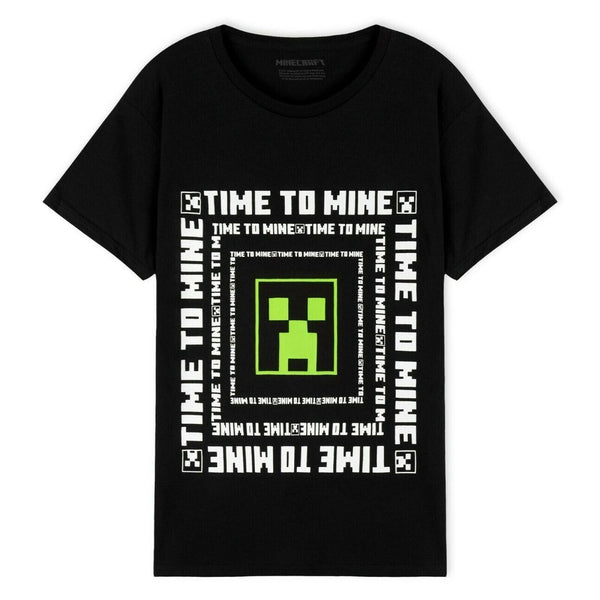 Boys Minecraft Black T-Shirt Kids Gamer Short Sleeve Top Age 5-8 Years