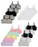 5 x Girls Crop Tops First Bra White Pastel Slogan Underwear Age 4 - 15 Years
