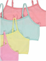 5 x Girls Crop Tops First Bra White Pastel Slogan Underwear Age 4 - 15 Years