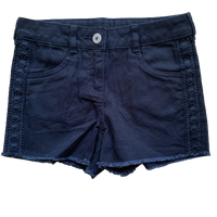 Girls Denim Jean Shorts Lace Detail Adjustable Waist Age 4 - 6 Years