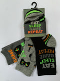 3 Pairs Boys Girls Socks Fast Food Football Dinosaurs Camo Gamer Gaming