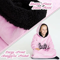 Girls Barbie or Lol Surprise Dolls Oversized Fleece Hoodie Poncho Hoody Hooded Sweatshirt Jumper