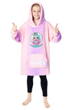 Girls Barbie or Lol Surprise Dolls Oversized Fleece Hoodie Poncho Hoody Hooded Sweatshirt Jumper