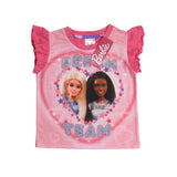 Girls Barbie Pyjamas Frilly Top and Long Trousers Kids Pjs Nightwear 2-10 Years