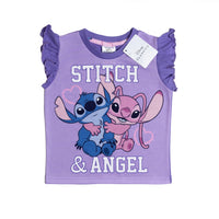 Girls Lilo Stitch and Angel Long Frilly Pyjamas Age 2 - 10 Years