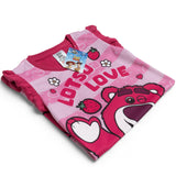 Disney Toy Story Lotso Bear Nightdress Nighty Nightie Nightwear Pyjamas Pjs Pink Frilly Strawberry Kids Girls