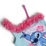 Disney Lilo and Stitch Swimsuit Flower Detail Girls Swimming Costume Kids Swimwear