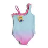 Disney Lilo and Stitch Swimsuit Flower Detail Girls Swimming Costume Kids Swimwear