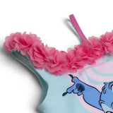Disney Lilo and Stitch Swimsuit Flower Detail Girls Swimming Costume Kids Swimwear