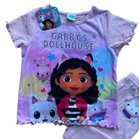 Girls Gabby's Dollhouse Pyjamas With Glitter Detail Short Sleeve Top Long Leg Bottoms