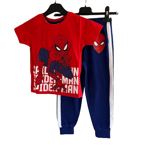 Boys Spiderman Short Sleeve Long Leg Pyjamas Spider-Man