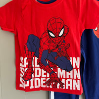 Boys Spiderman Short Sleeve Long Leg Pyjamas Spider-Man