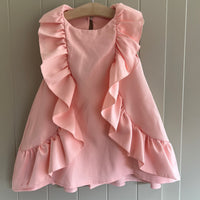 Girls Sleeveless Ruffle Dress