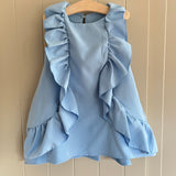 Girls Sleeveless Ruffle Dress