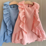 Girls Sleeveless Ruffle Dress