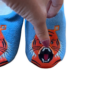 Boys Girls Tiger Slippers Slippet Felt Mule