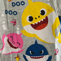 Boys Baby Shark Short Sleeve Pyjamas Cotton Grey Blue Doo Doo Doo Age 2-5 Years