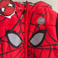 Boys Spider-Man Padded Hooded Jacket with Detachable Mittens Spidey Puffer Coat Spiderman Puffa Age 3-8 Years