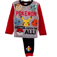 Boys Pokemon Long Pyjamas Pokémon Age 3 - 12 Years