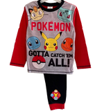 Boys Pokemon Long Pyjamas Pokémon Age 3 - 12 Years