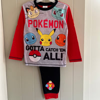 Boys Pokemon Long Pyjamas Pokémon Age 3 - 12 Years