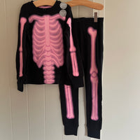 Girls Boys Skeleton Glow In The Dark Pyjamas Halloween PJs Age 1-12 Years