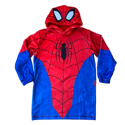 Boys Spiderman Oversized Fleece Hoodie Poncho Spider-Man Hoody Hooded Sweatshirt Jumper