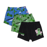 Minecraft Boys Boxers Briefs Shorts Trunks Underwear Multipack 3 Pack Kids Creeper