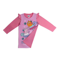 Girls Peppa Pig Long Sleeve Nightdress Fairy Friends Pyjamas Pjs Kids Nightwear