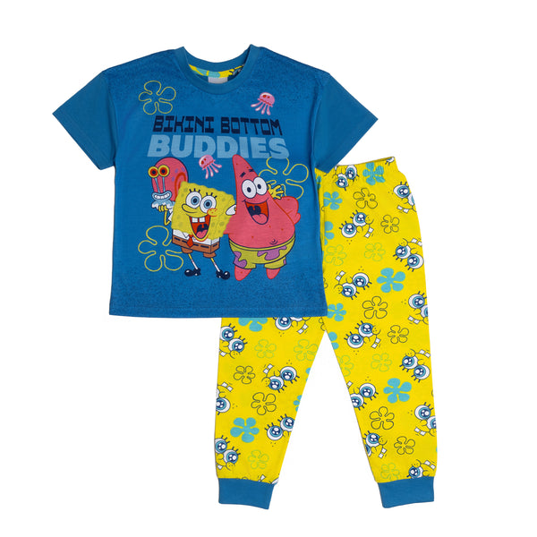 Spongebob Squarepants Boys Pyjamas Bikini Bottom Buddies Patrick Gary Trouser Pjs Nightwear