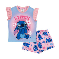 Girls Lilo and Stitch Short Frilly Pyjamas Age 2 - 12 Years