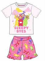 Girls Teletubbies Short Frilly Pyjamas Kids Baby Nightwear