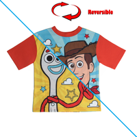 REVERSIBLE Boys Toy Story Woody Buzz Lightyear Pyjamas Pjs Nightwear