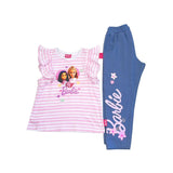 Girls Barbie 3 Piece Set Jacket Leggings & Frilly Tshirt