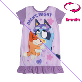 Girls Reversible Bluey and Bingo Nightdress Nightie Pyjamas