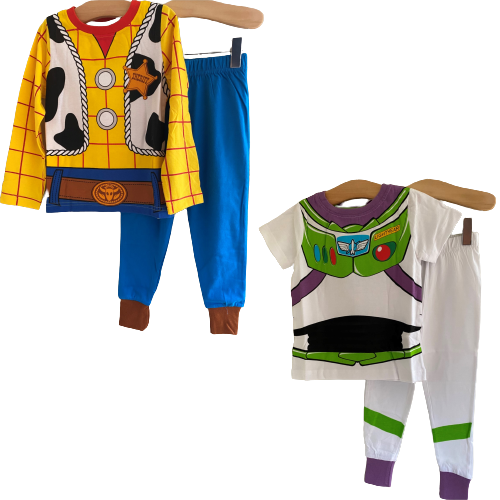 Boys Girls Woody or Buzz Lightyear Toy Story Long or Short Sleeve Pyjamas Kids