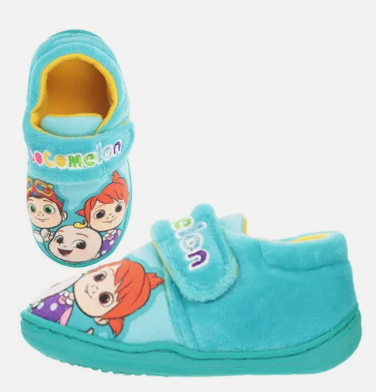 Boys Girls Cocomelon Slippers Toddler Self Fastening UK Shoe Size 5 - 10