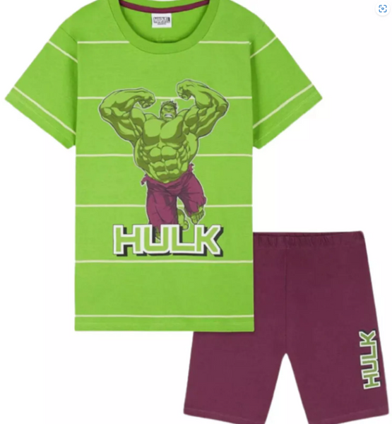 Boys The Incredible Hulk Pyjamas Marvel Avengers Shorts & T-Shirt Age 9-14 Years