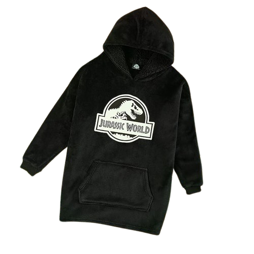 Boys Jurassic World Park Oversized Fleece Hoodie Poncho Hoody Hooded Sweatshirt Jumper