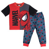 Boys Spiderman Short Sleeve Top Trousers Pyjamas Pjs Nightwear
