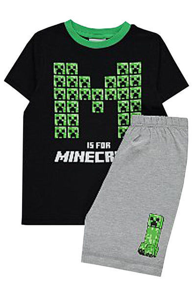 Boys Minecraft Short Pyjamas M Is For Minecraft