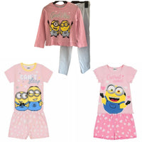 Girls Minions Short and Long Pyjamas Age 2 - 10 Years