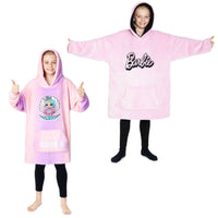 Girls Barbie or Lol Surprise Dolls Oversized Fleece Hoodie Poncho Hoody Hooded Sweatshirt Jumper