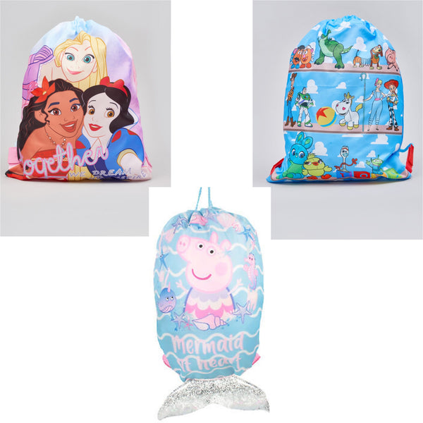 Girls Boys Toy Story Disney Princess Peppa Pig Trainer Swim School PE Bag